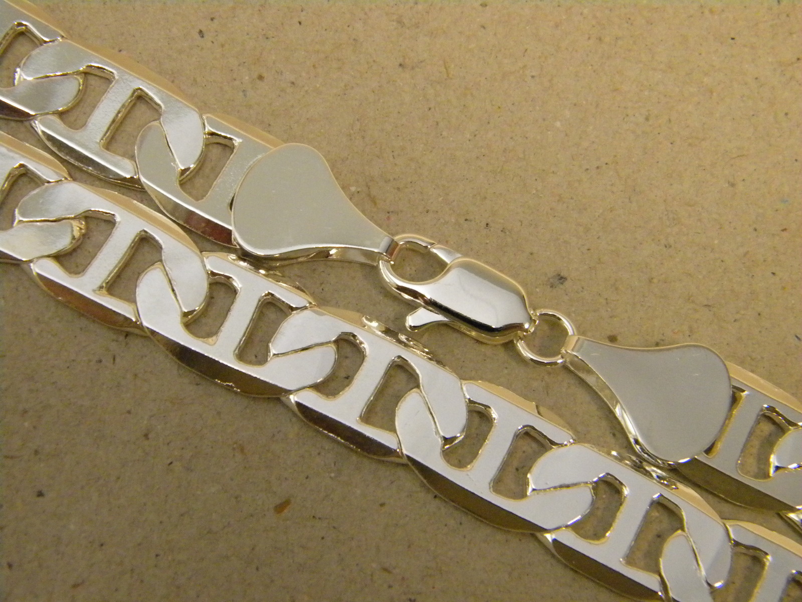 Men’s 13mm Wide Jumbo Mariner Link Necklace Chain Silver Plated 30in Inch Long