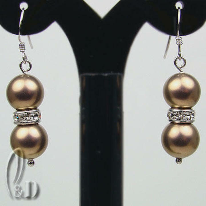 AU STOCK CHIC GOTG LARGE MULTIPLE COLOUR SEA SHELL PEARLS SILVER EARRINGS EA013