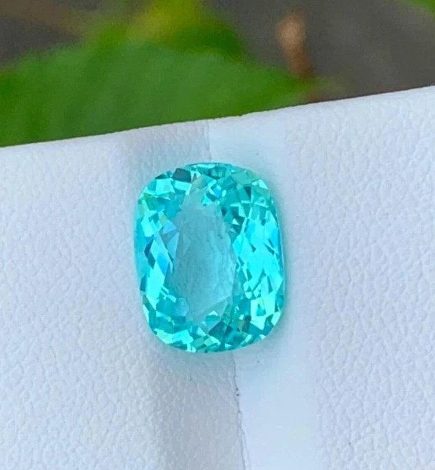 Certified Natural Paraiba Tourmaline 4.90 Ct Neon Blue Cushion Loose Gemstone