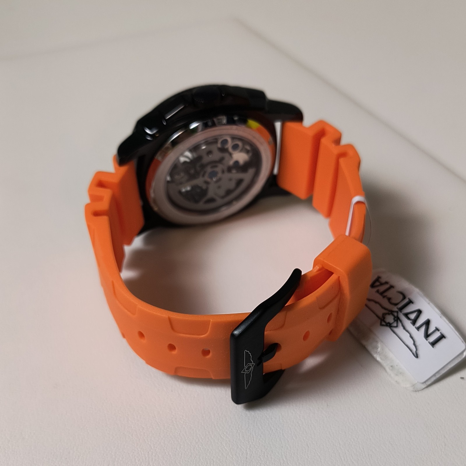 Invicta Sea Hunter Automatic Skeleton Black/Orange Dial 44mm OrangeStrap GiftBox