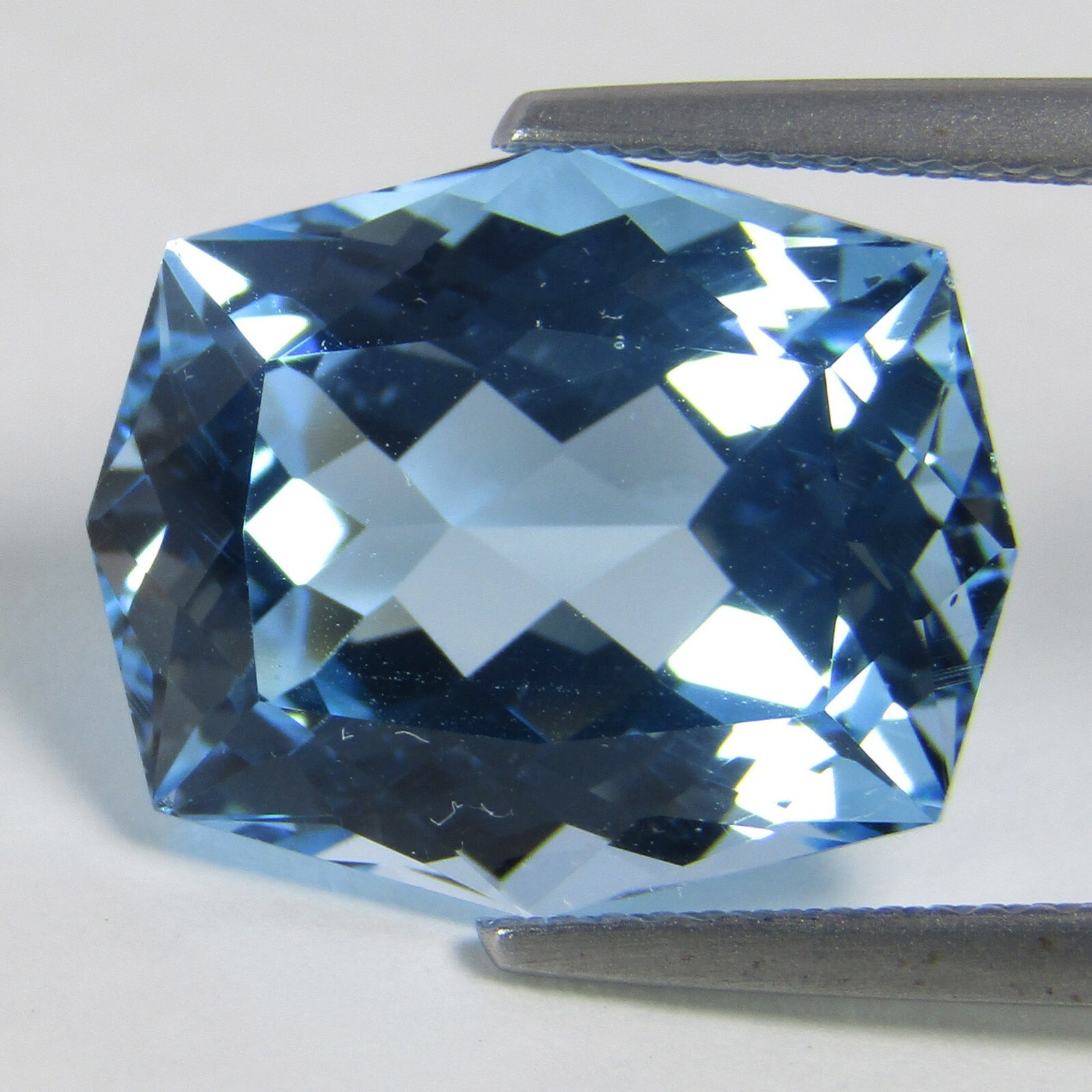 13.29Cts Stunning Natural Baby Blue Topaz 15.8X13mm Cushion Custom Cut VDO