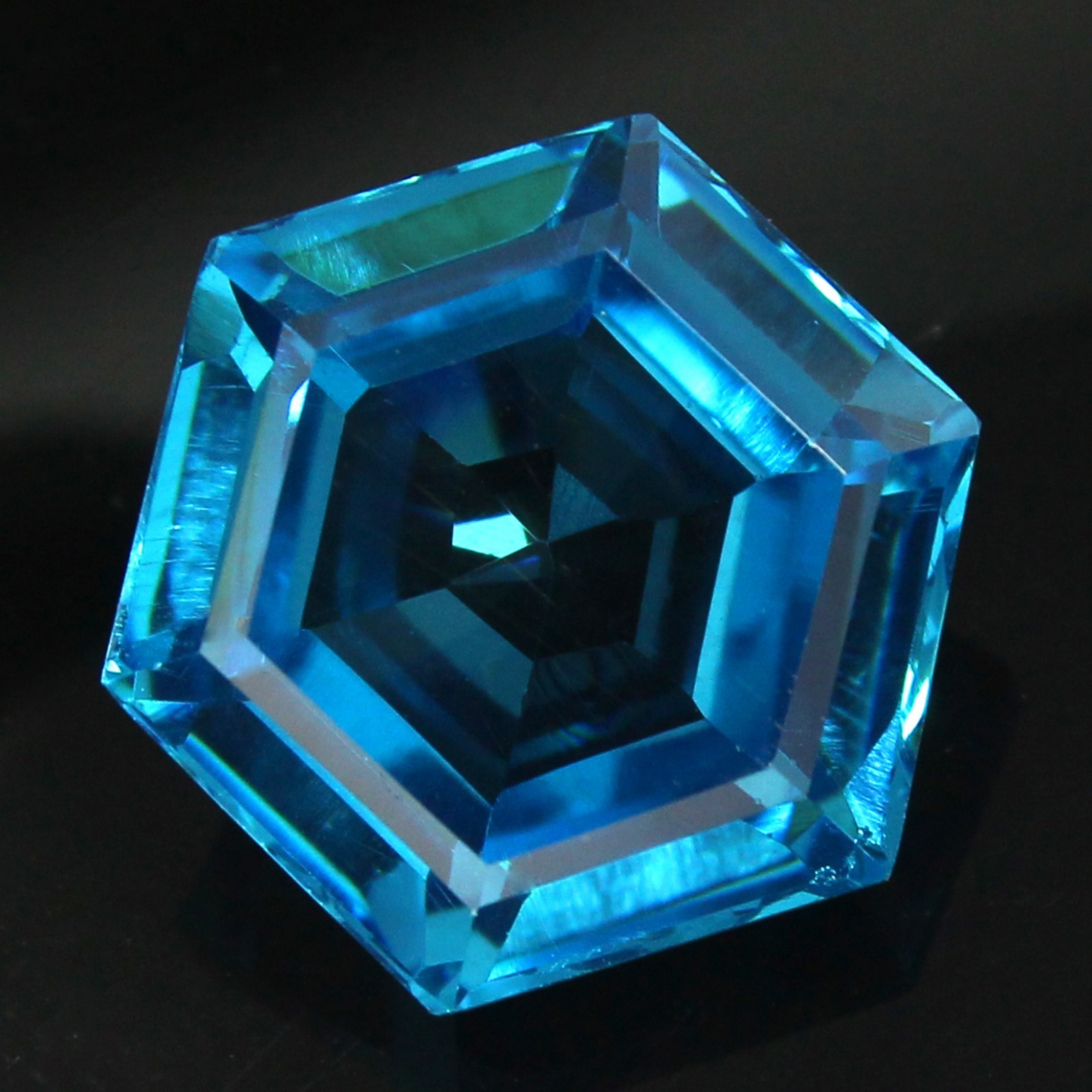 Natural Certified Afghan Lagoon Tourmaline 13.50 MM Hexagon Flawless Gemstone