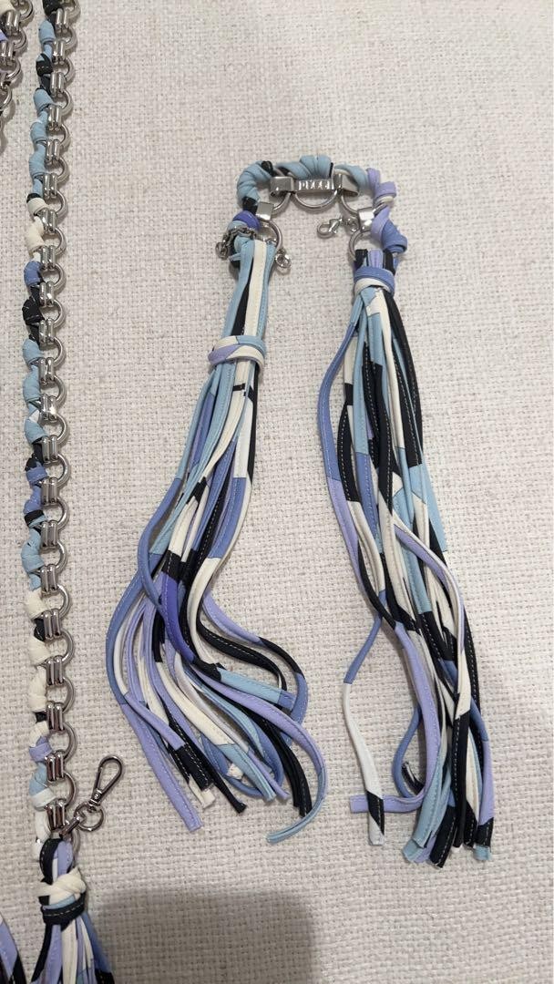 New Emilio Pucci Belt & Bracelet 2-Piece Set Blue Base Rare Cord Unused