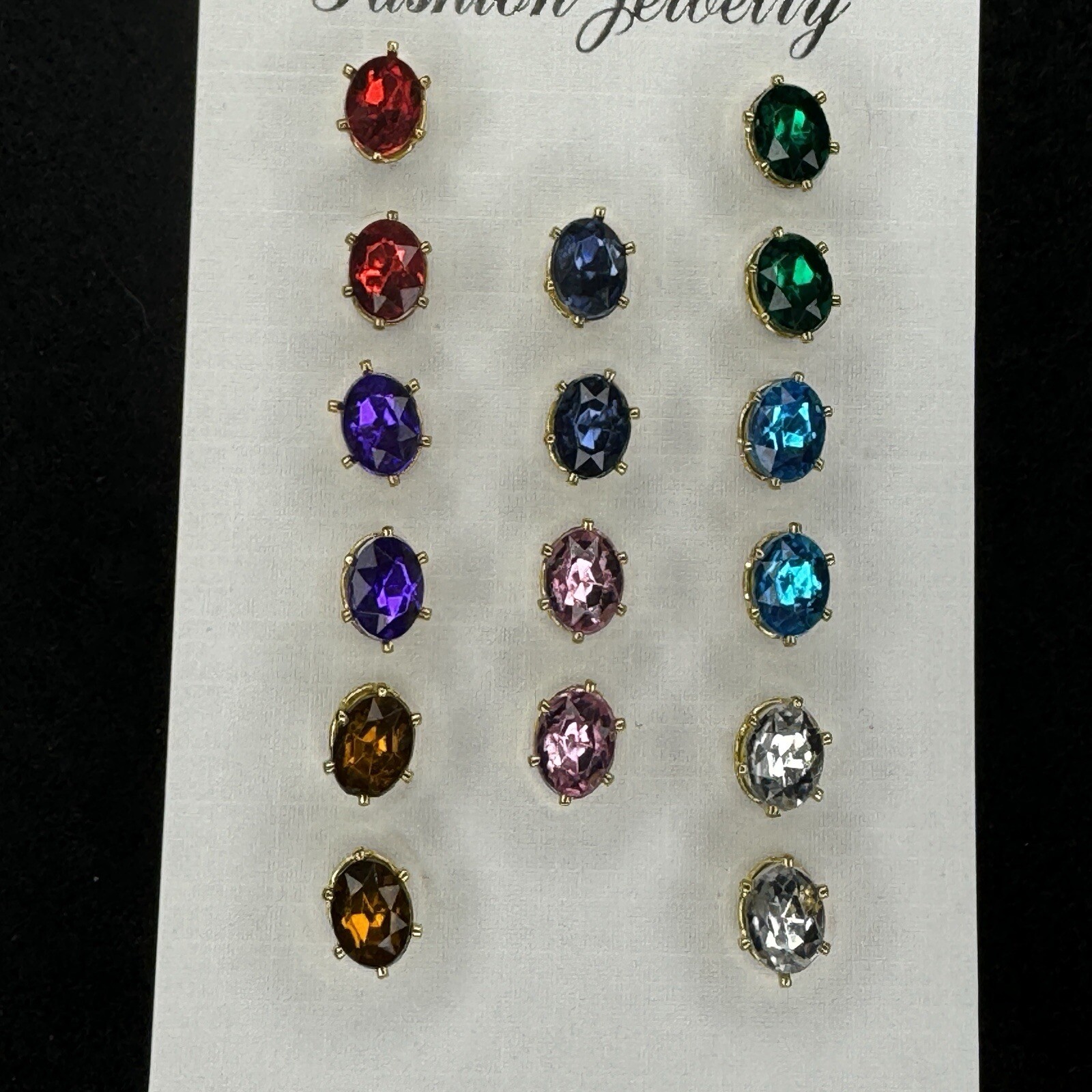Colorful Crystal Stud Earrings 8 Sets: A Rainbow of Sparkle for Every Occasion