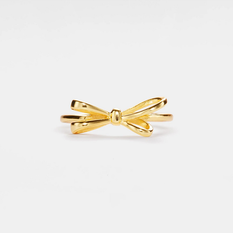 Dainty Bow Tie Bowknot Band Stacking Ring in 925 Sterling Silver