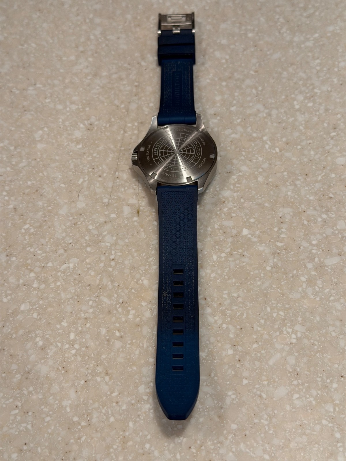 hamilyon khaki navy scuba 40mm blue rubber strap H82345341