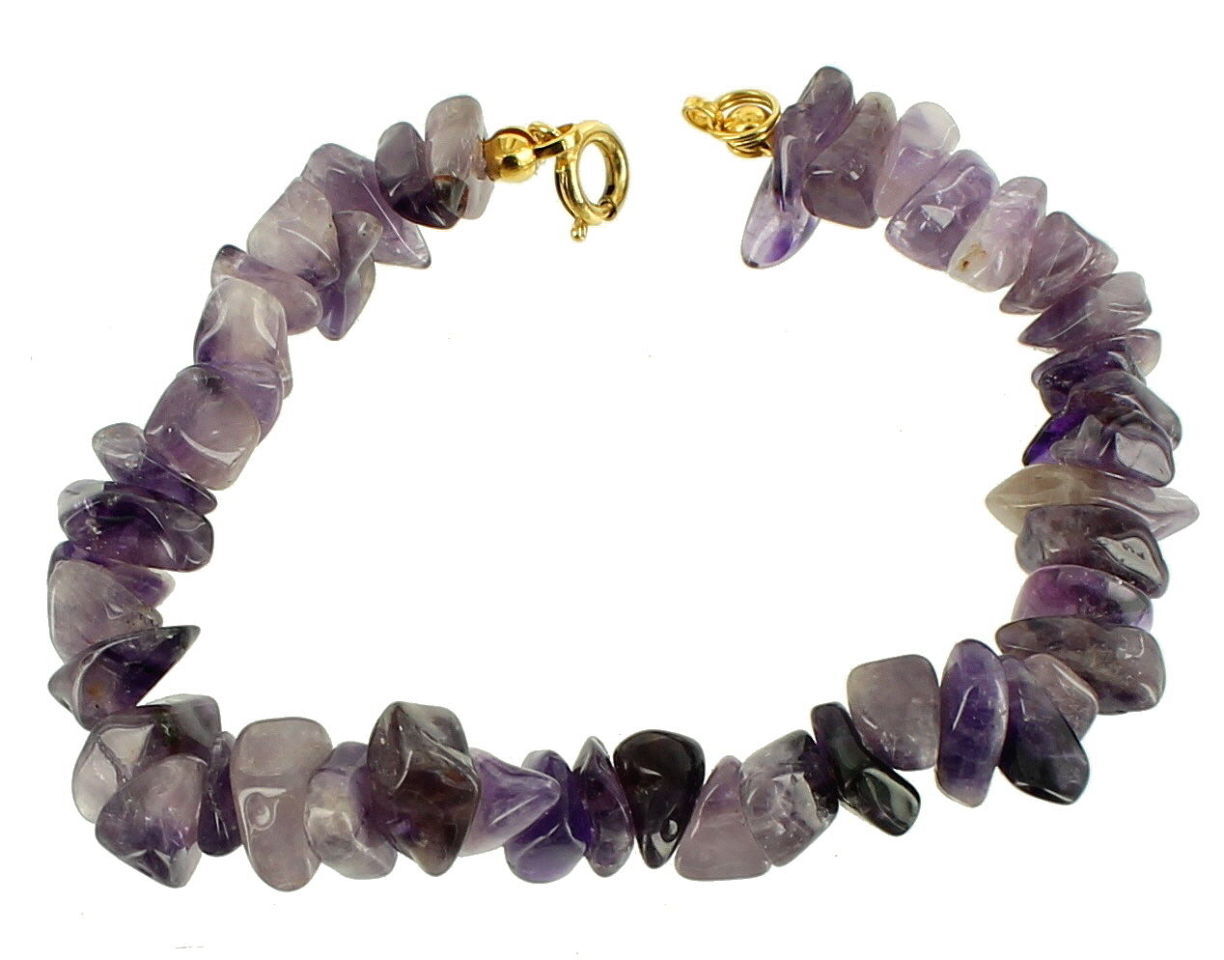 Vintage 1970’s Amethyst Chip Necklace, Bracelet & Earrings Set Purple Lavender
