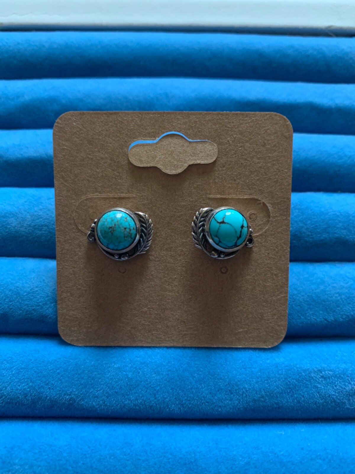 Blue Moon Turquoise Post Stud Earrings in Sterling Silver – 3.75 ctw.