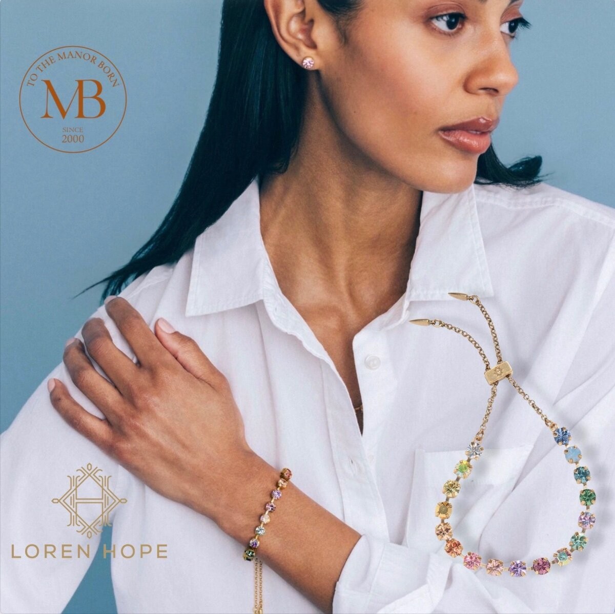 Loren Hope Milly Slider Bracelet in Ombré 18 Karat GP Jewelry Gift
