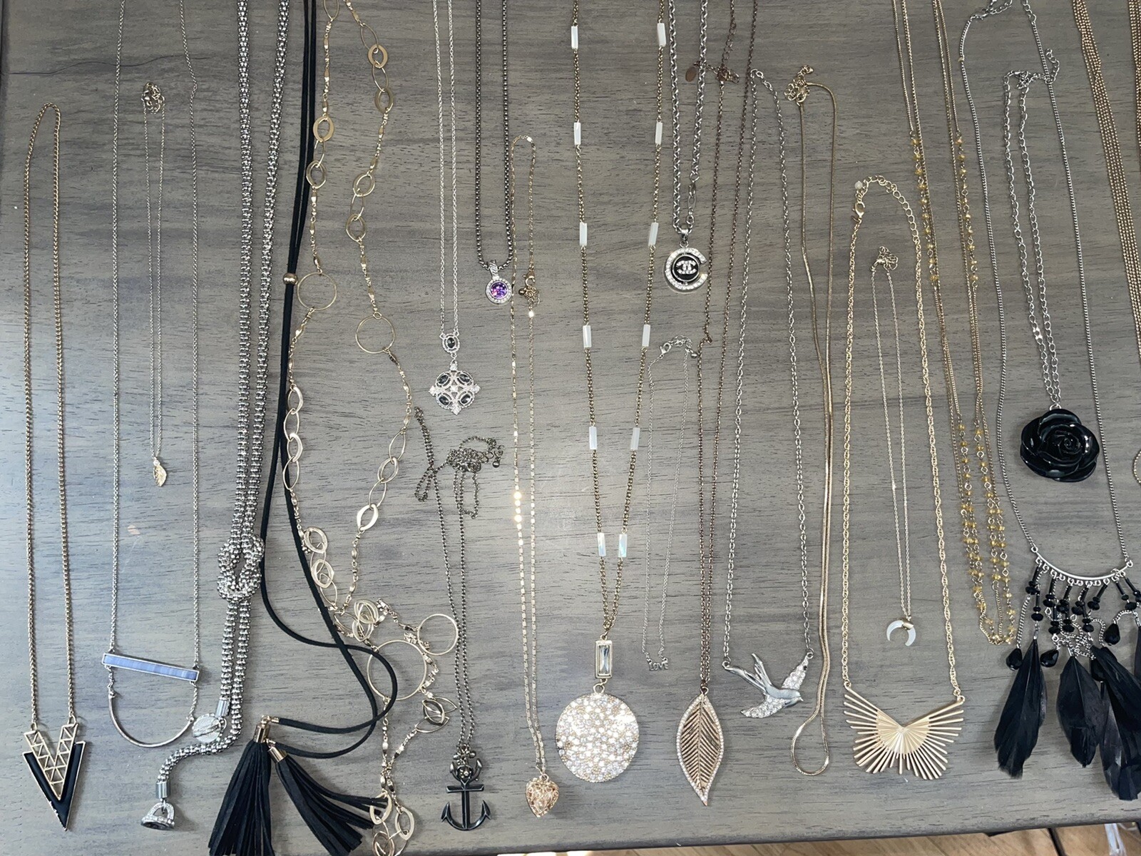 Massive 79 Piece Jewelry Lot Necklace Ring Bracelet Earrings Silver Gold Heart