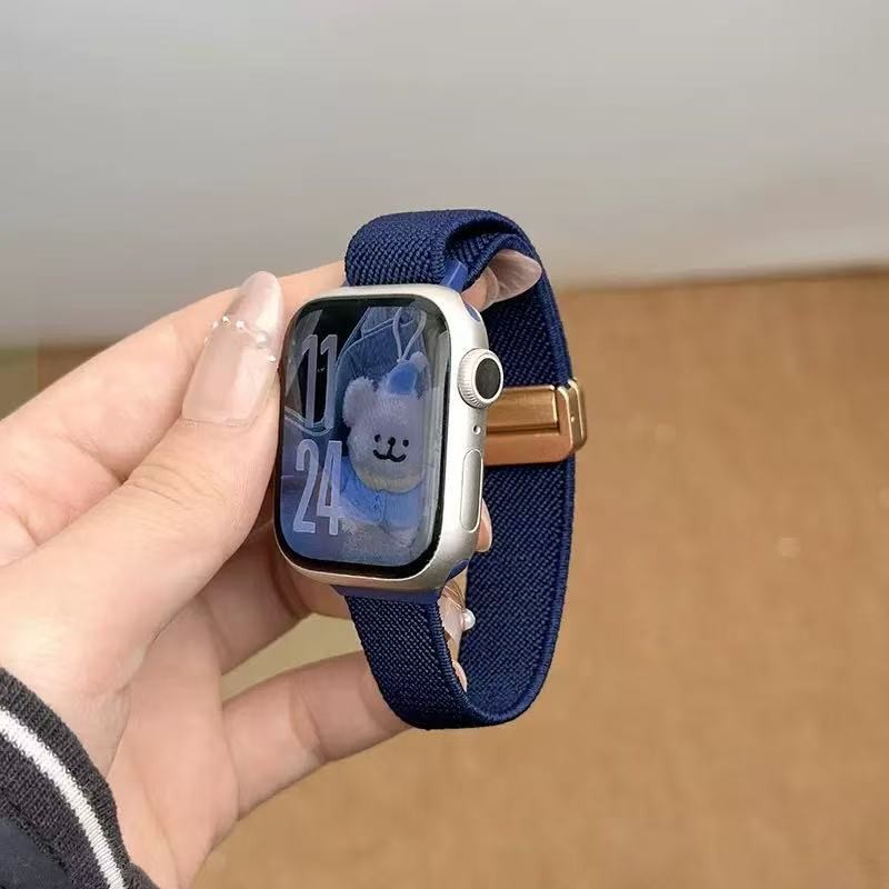 Suitable for Apple Watch/ Series 1-11/ Ultra/ SE-Magnetic Buckle Nylon Strap