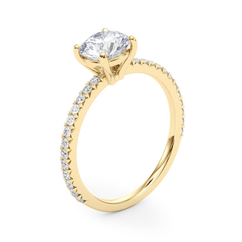 Lab Grown Diamond VS F 1.30-4.30 Carat Single Row Engagement Ring 14K Rose Gold