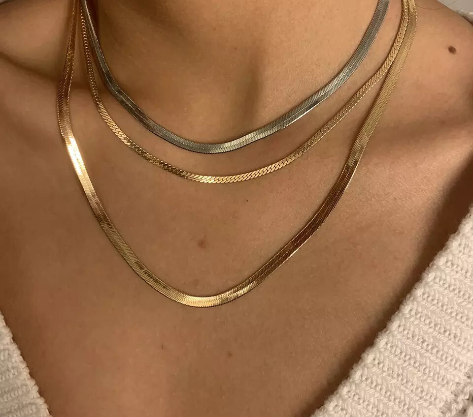 Cadenas de Oro ® Cubana 14K Joyeria Italiana Moda Collar Gargantilla para Mujer