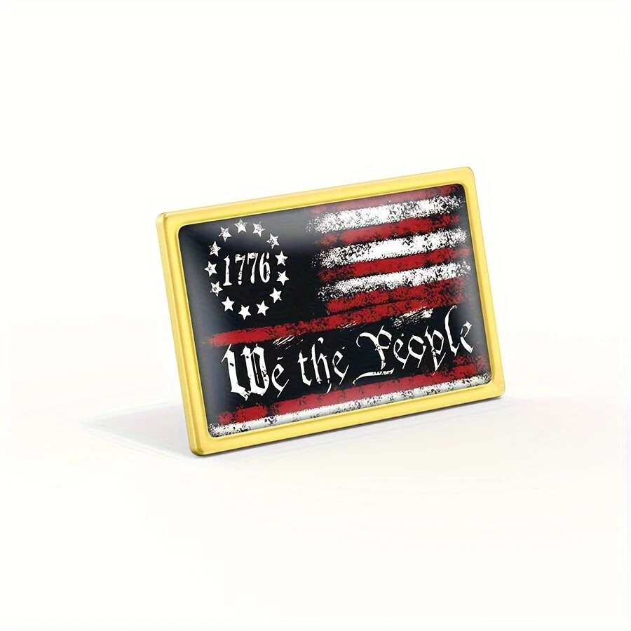 1776 “We the People” Enamel Pins, Patriotic American Flag Design, Brooch Badge