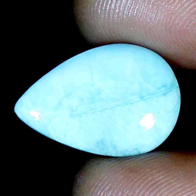 Larimar Gemstone 10.45CTS Natural Larimar Pear Cabochon 14x21x4mm Gemstone BC-67
