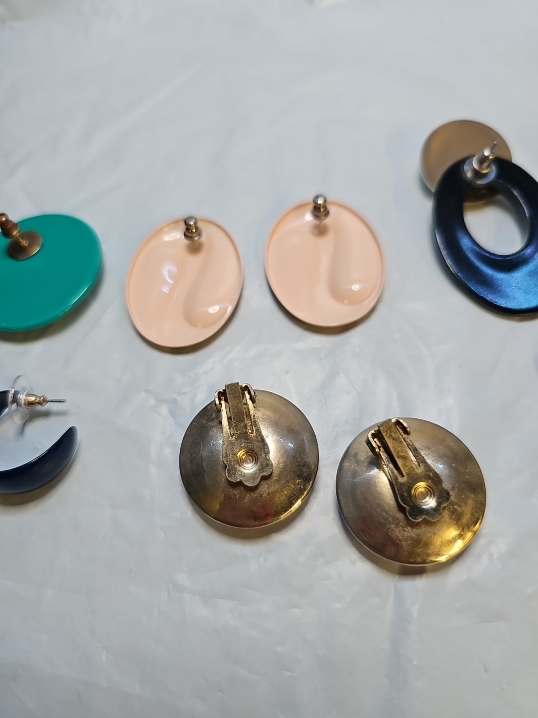 Mixed Lot Of 6 Pairs Vintage To Modern Earrings Various Styles & Materials Lot1
