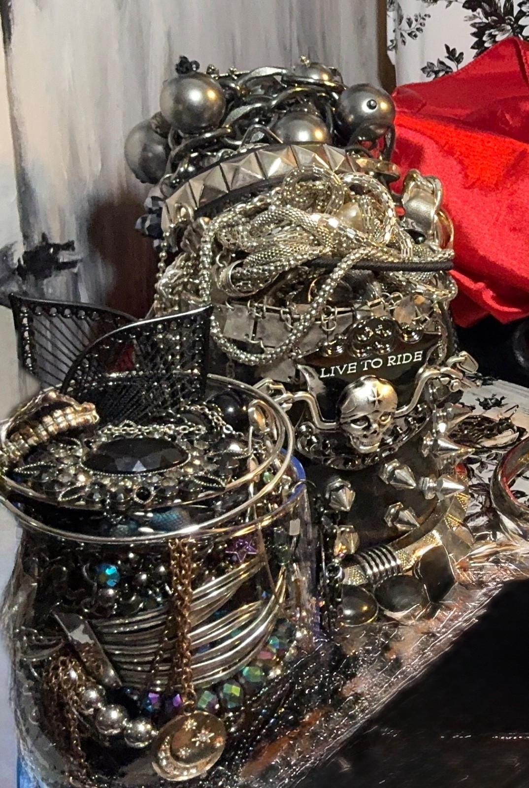 Curted Gothic Jewelry Jars, From Dark Romance- Biker Goth-You Pick