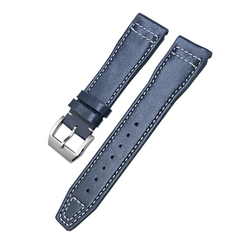 Fits IWC Pilot’s PORTOFINO Mark 18 Quick Release Leather Strap 20mm Blue / Brown