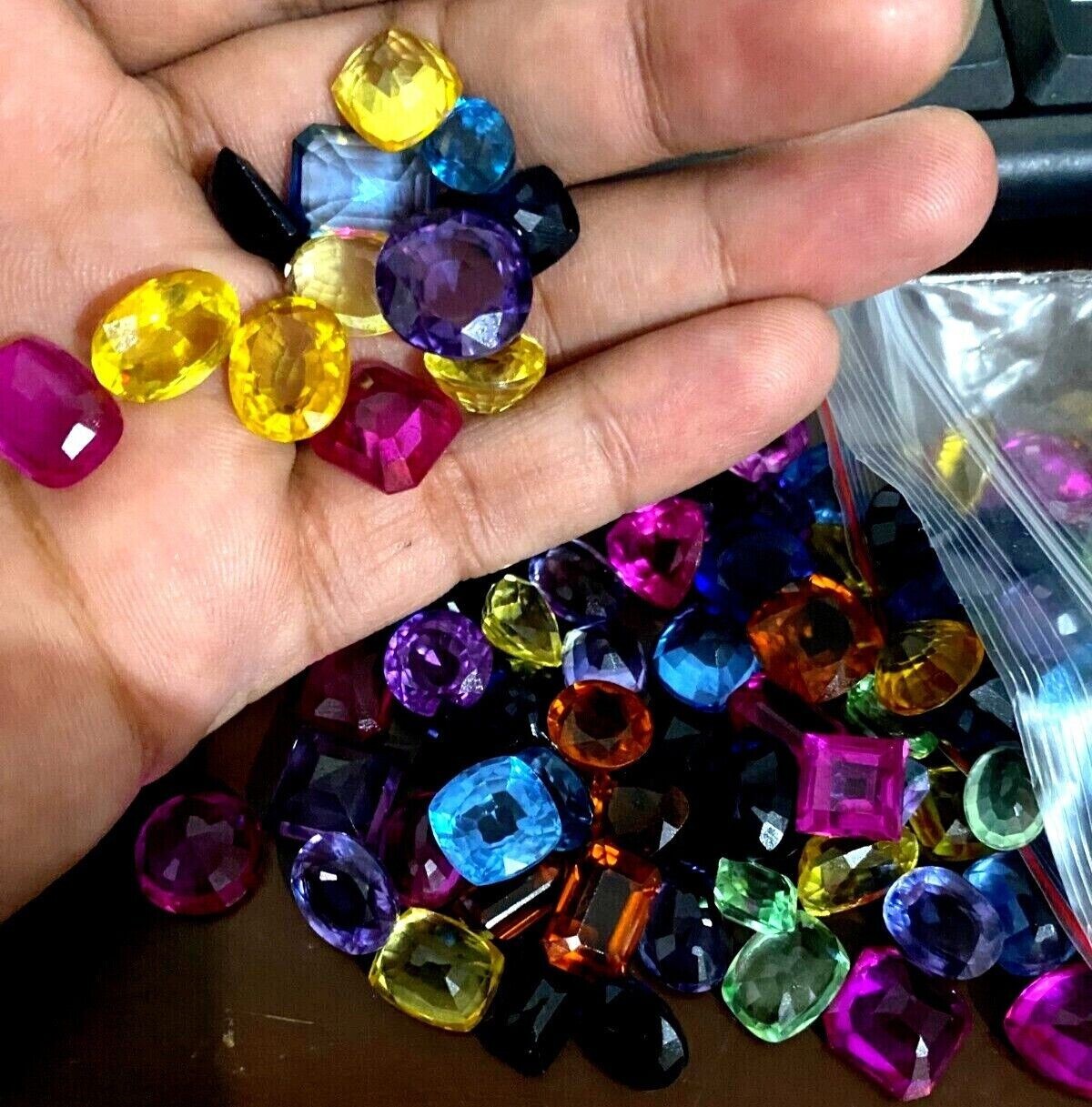 Natural 120 Ct Ceylon Multi Color Sapphire Lot Mix Cut Loose Gemstone Lot