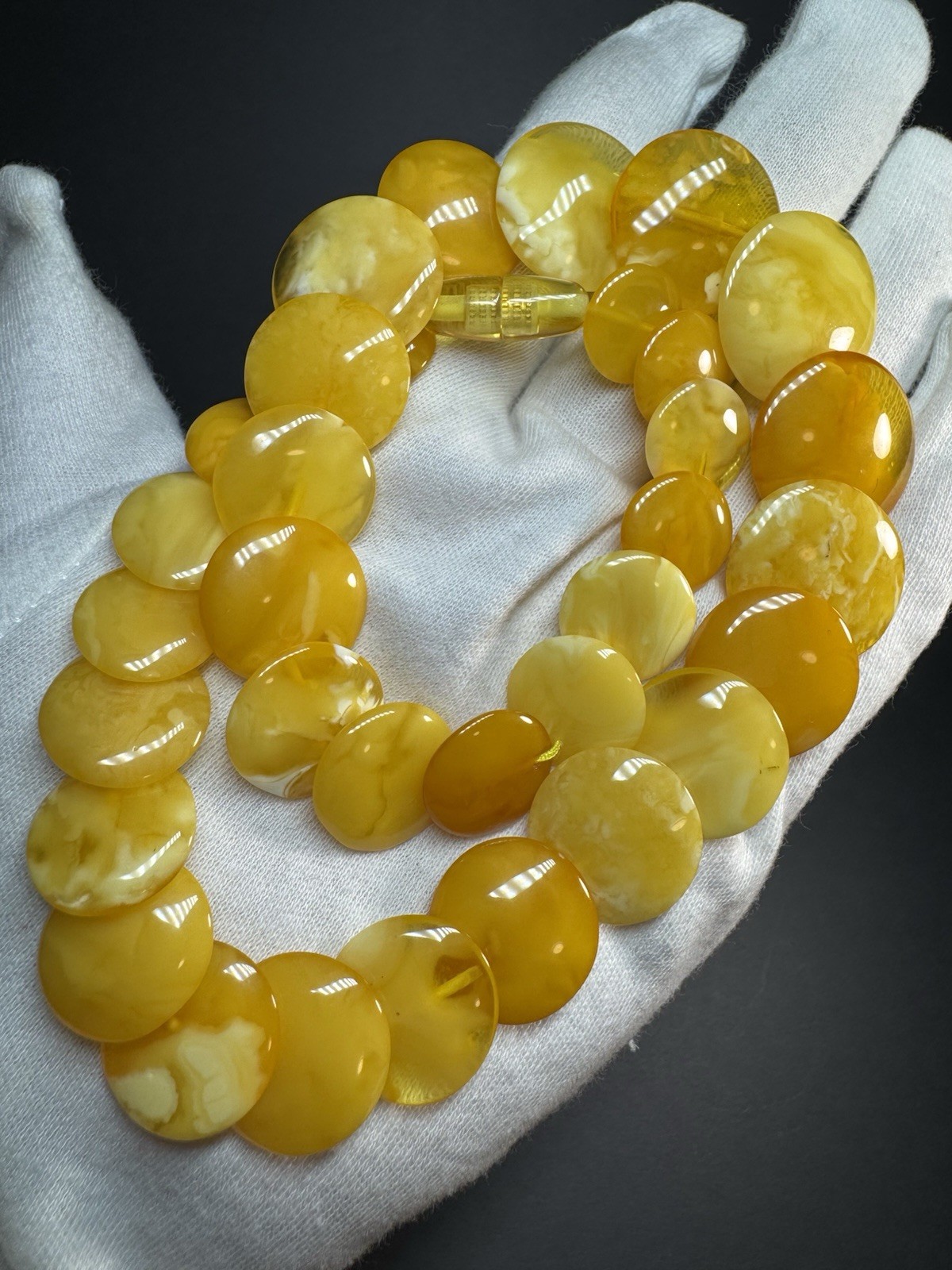 Natural Baltic Amber Necklace Butterscotch Egg Yolk Amber 27.2g 46cm