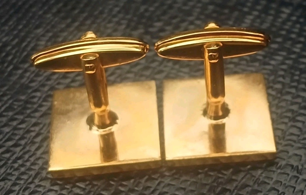 Dunhill Cufflinks Mens Gold Tn Formal Square Classic Luxury Designer Gift Boxed