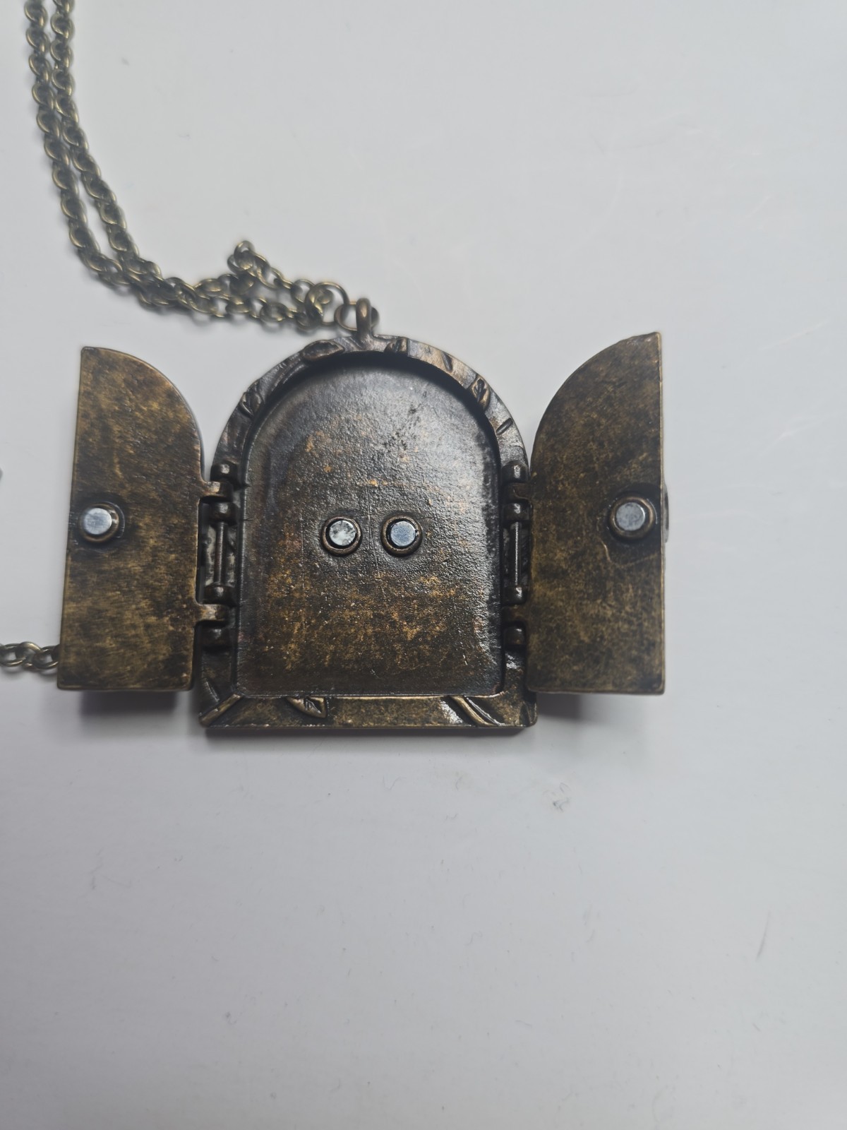 Victoria Trading Company Fairy Door Locket Antiqued Brass Tone With Skeleton Key