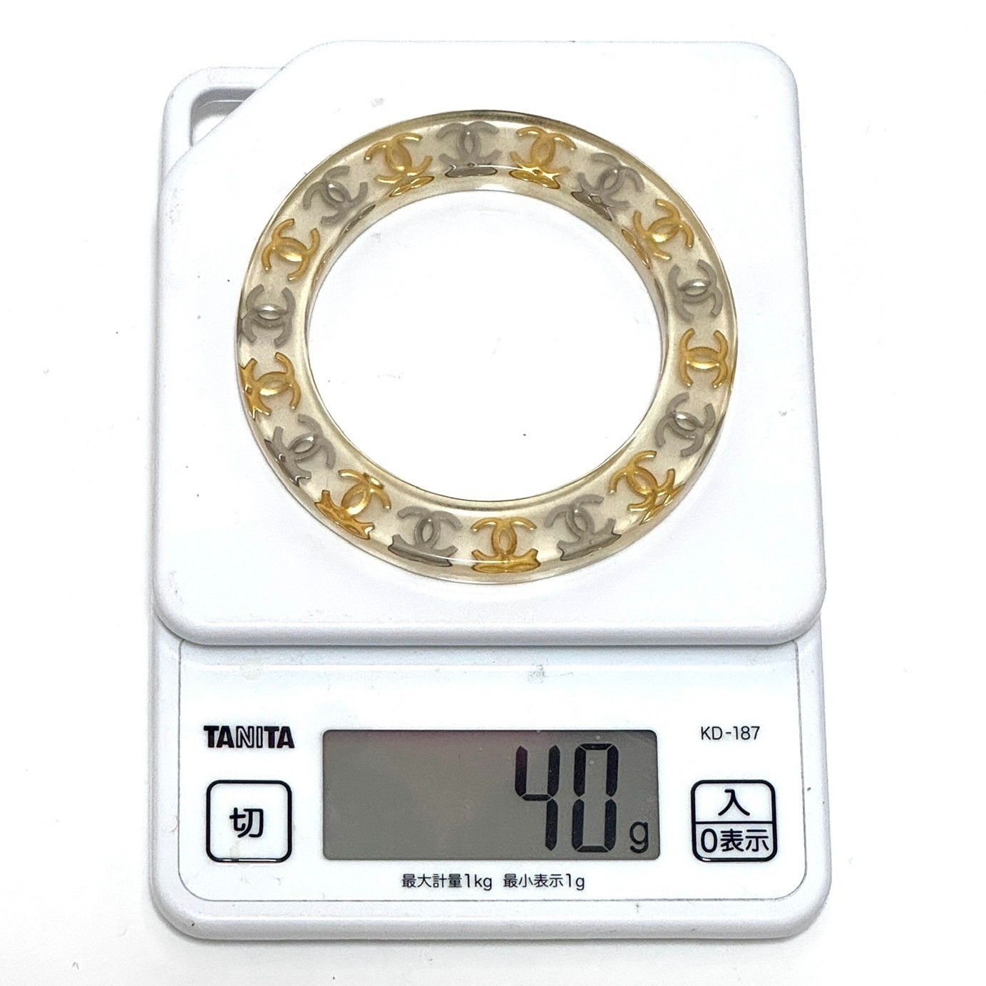 CHANEL 97P Coco Mark CC logo Bracelet Bangle plastic Accessory Authentic JAPAN