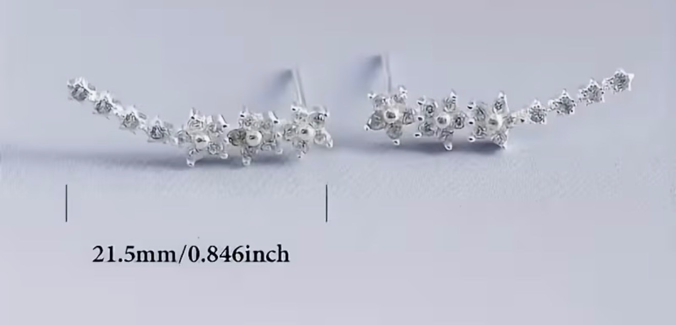 Floral Stud Earrings Sparkling Sequin Flower Hypoallergenic Women’s Gift j2