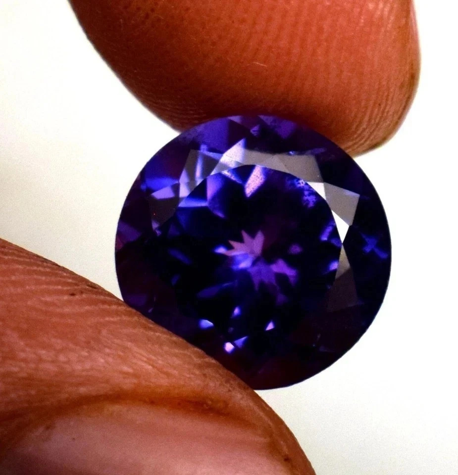 Ceylon Purple Blue Round Sapphire 8.00 Ct Bi-Color Natural Certified Gemstone