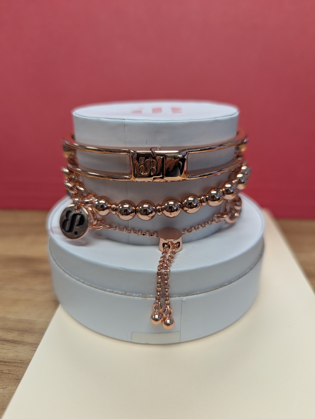 Stargazer Society Rose Gold Plated Blue Lab-Created Charm Bracelet ST58260