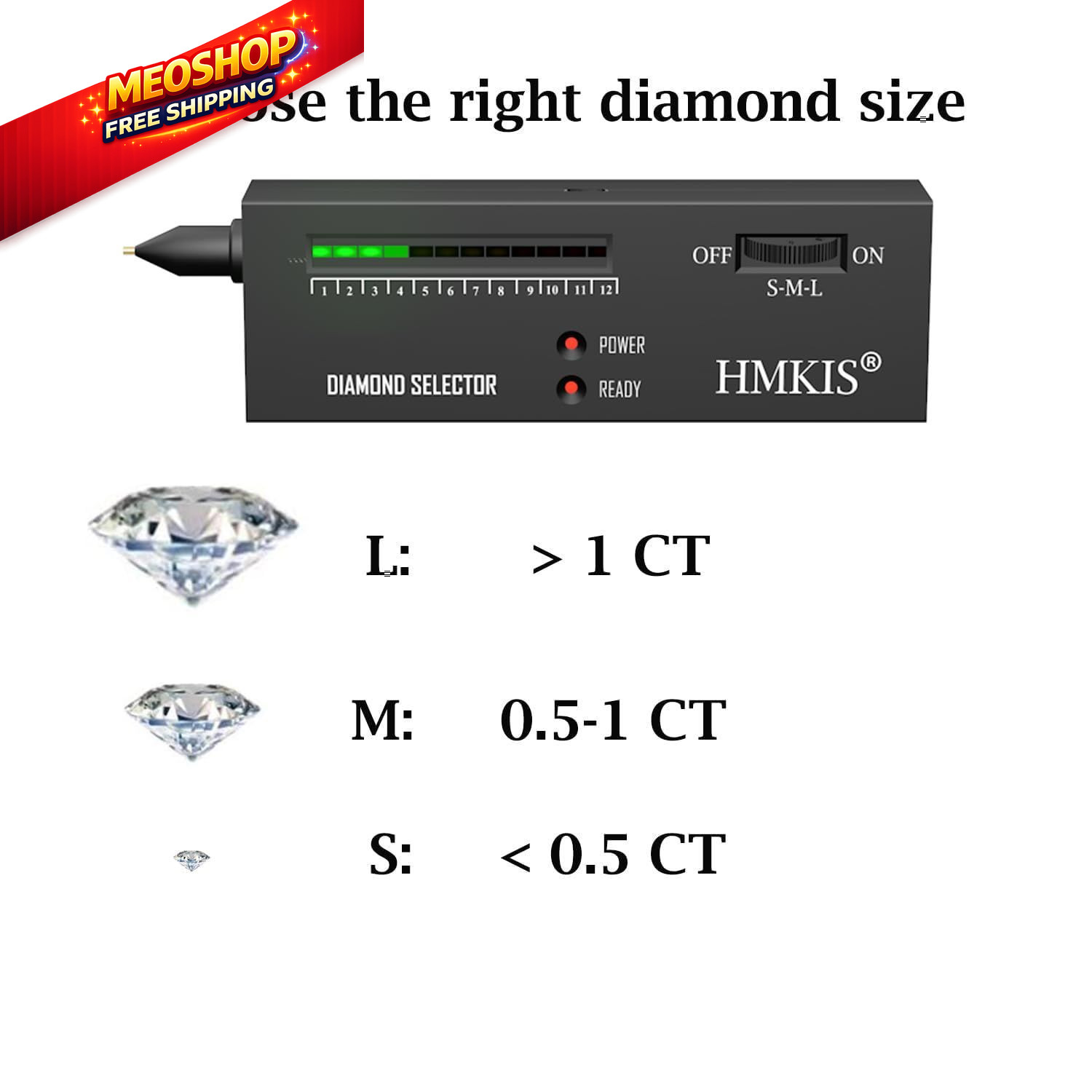 Diamond Tester Pen, Professional Jewelry Selector Black