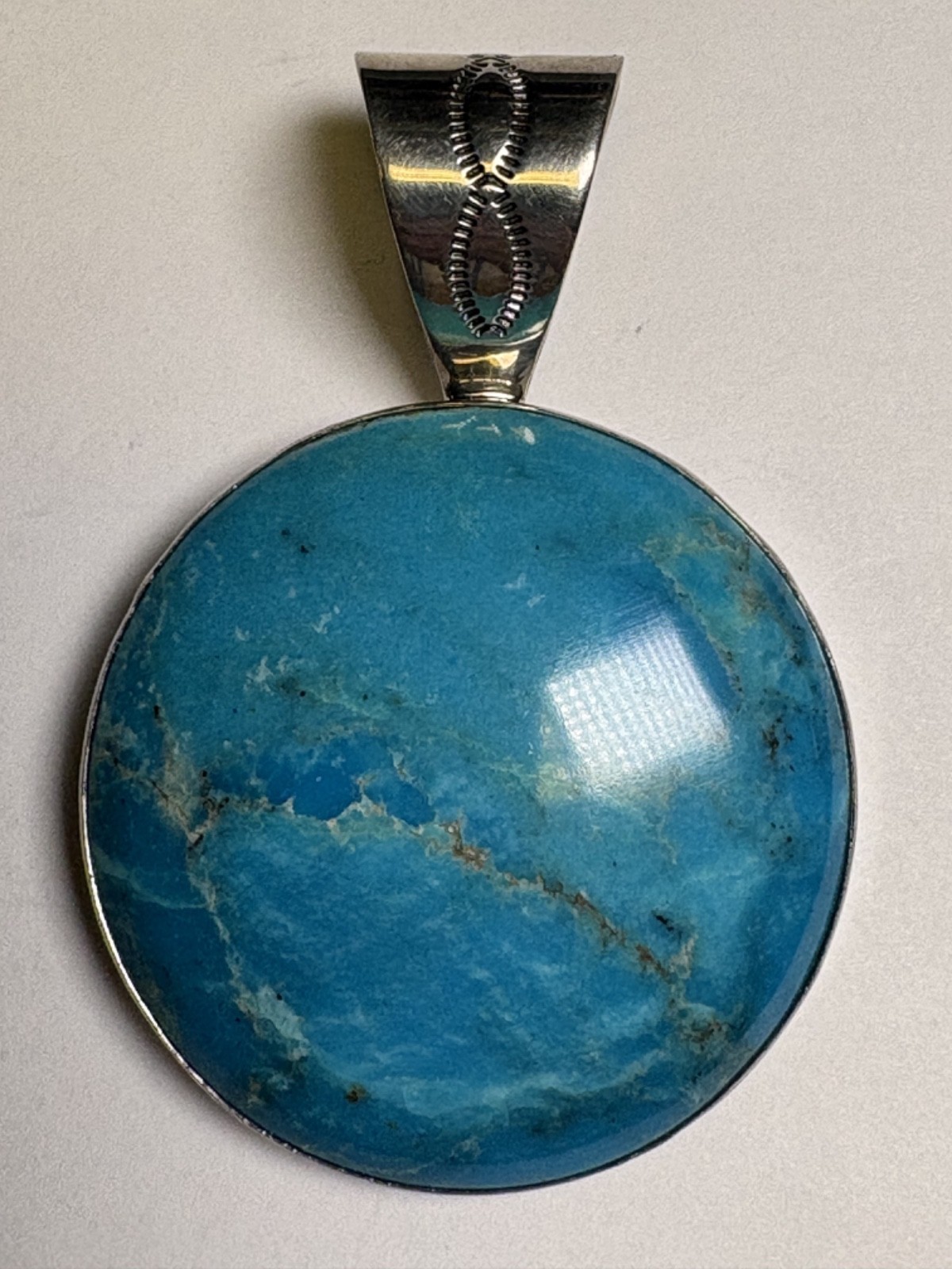 DTR Mine Finds by Jay King Sterling Silver Turquoise Large Round Circle Pendant