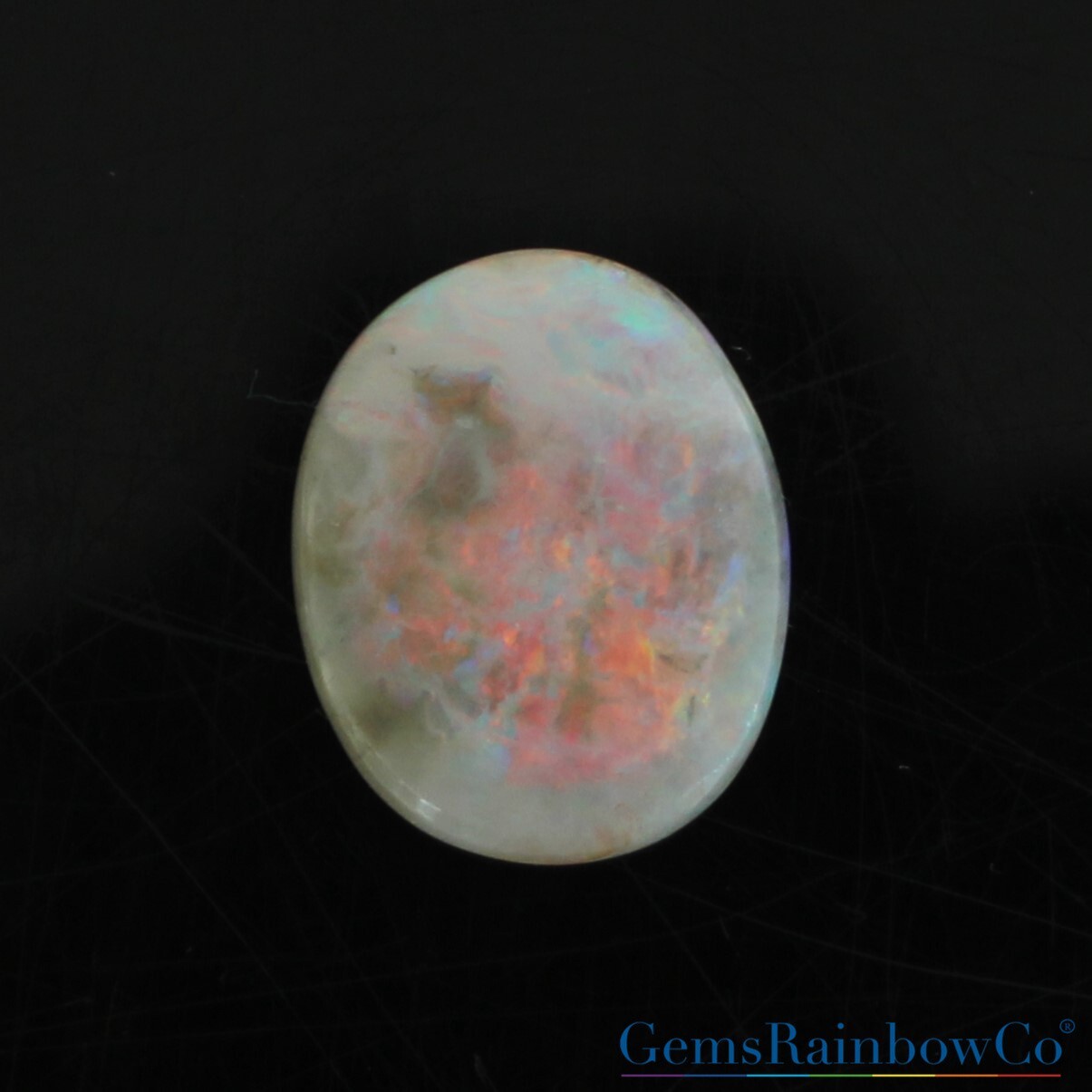 Australian opal with intense fire, Multi colour Loose Gemstone 10 ct, Oval Shape
