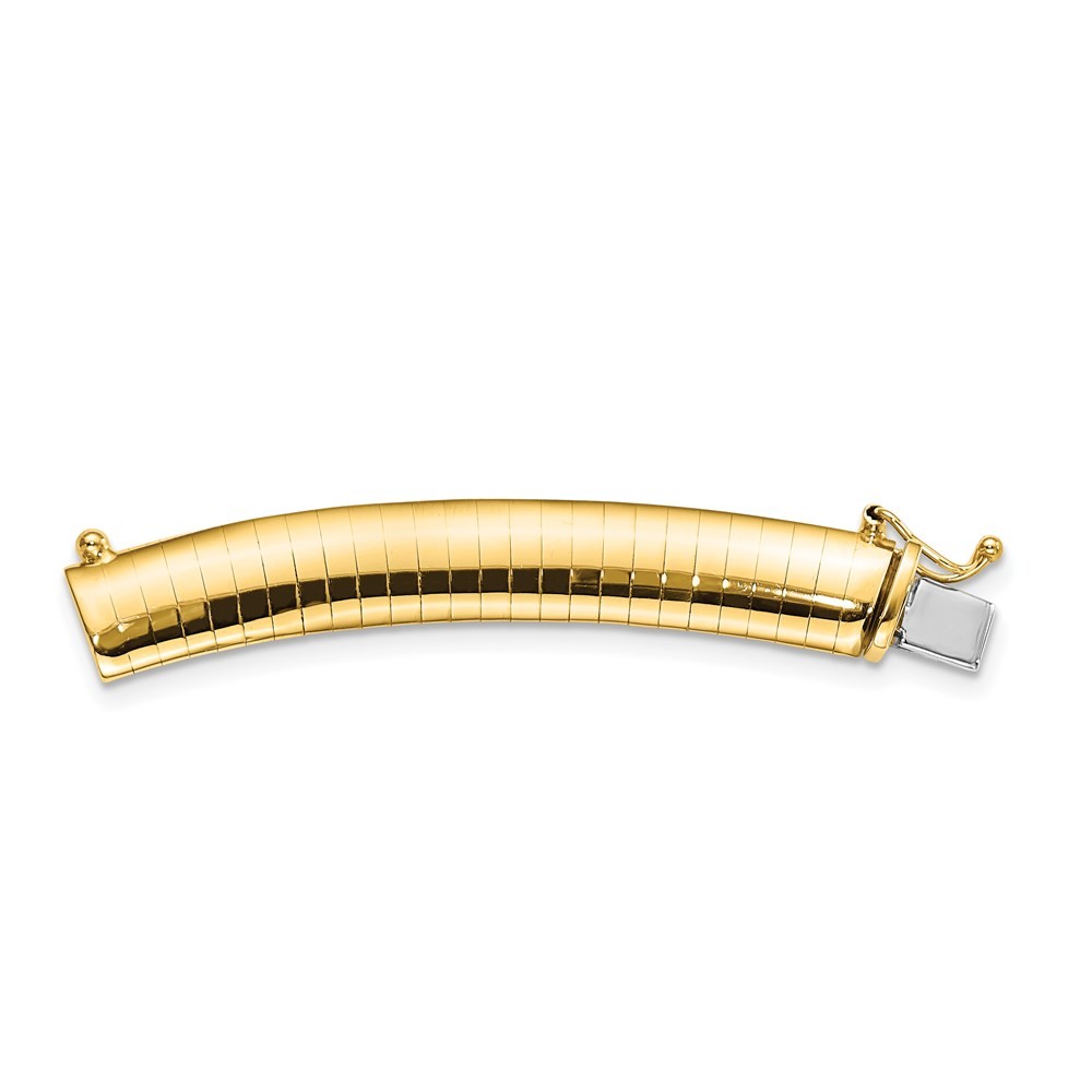 14k Yellow Gold 8mm Lightweight Domed Omega 2 inch Extender for Necklace