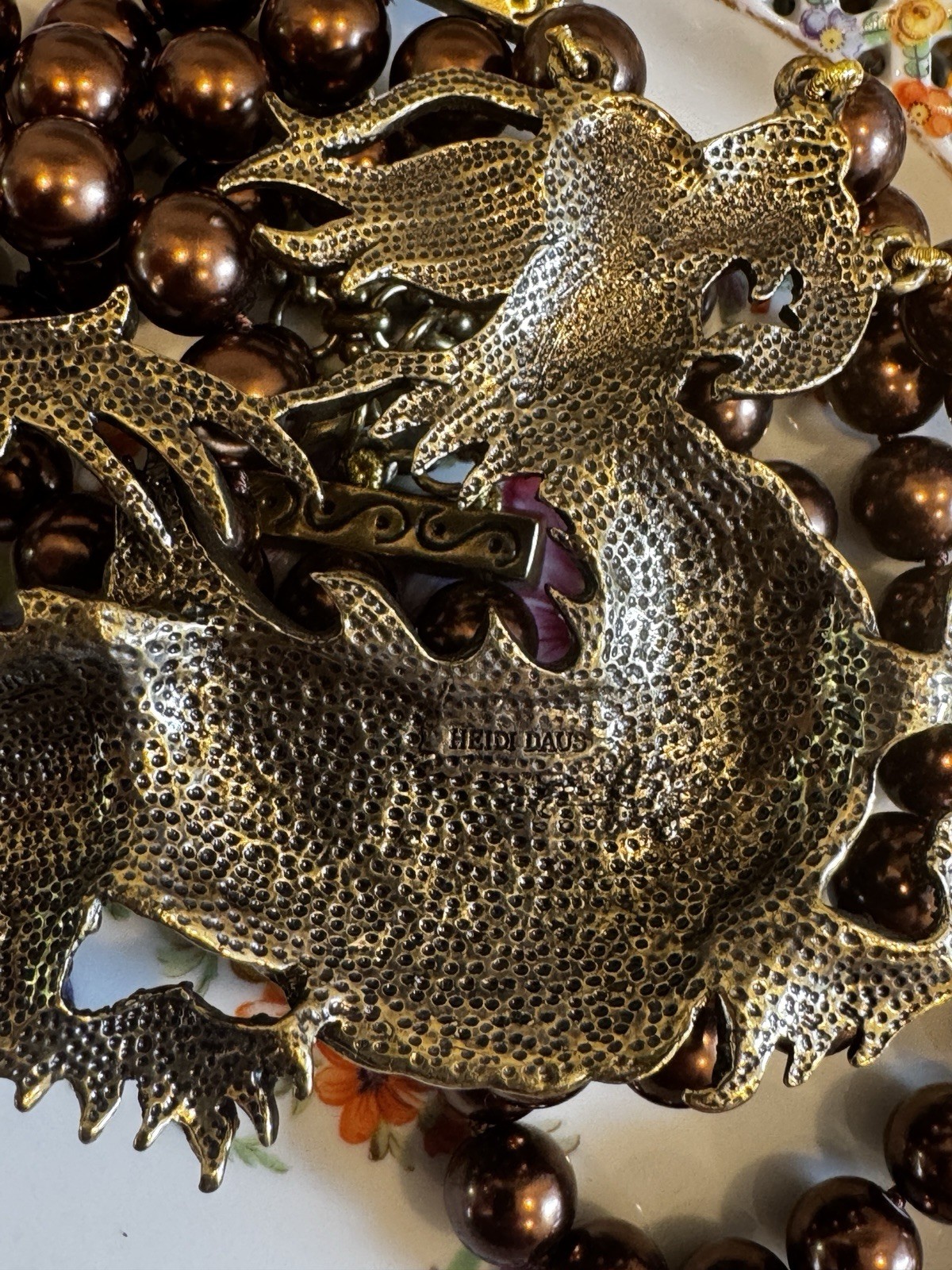 HEIDI DAUS SWAROVSKI CRYSTAL MYSTICAL MADNESS DRAGON BEAD NECKLACE