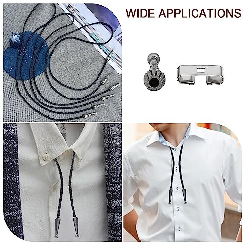 36Pcs 2Colors Bolo Tie Findings Kit Including Bolo Tie Slides Clasps and