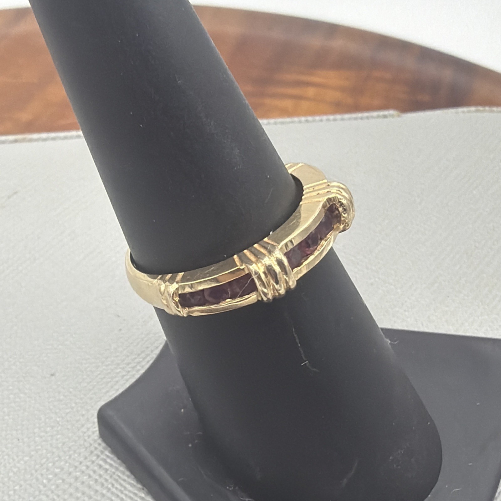 Effy BH Vintage Channel Set Ruby & 14k Yellow Gold Ring Size 7