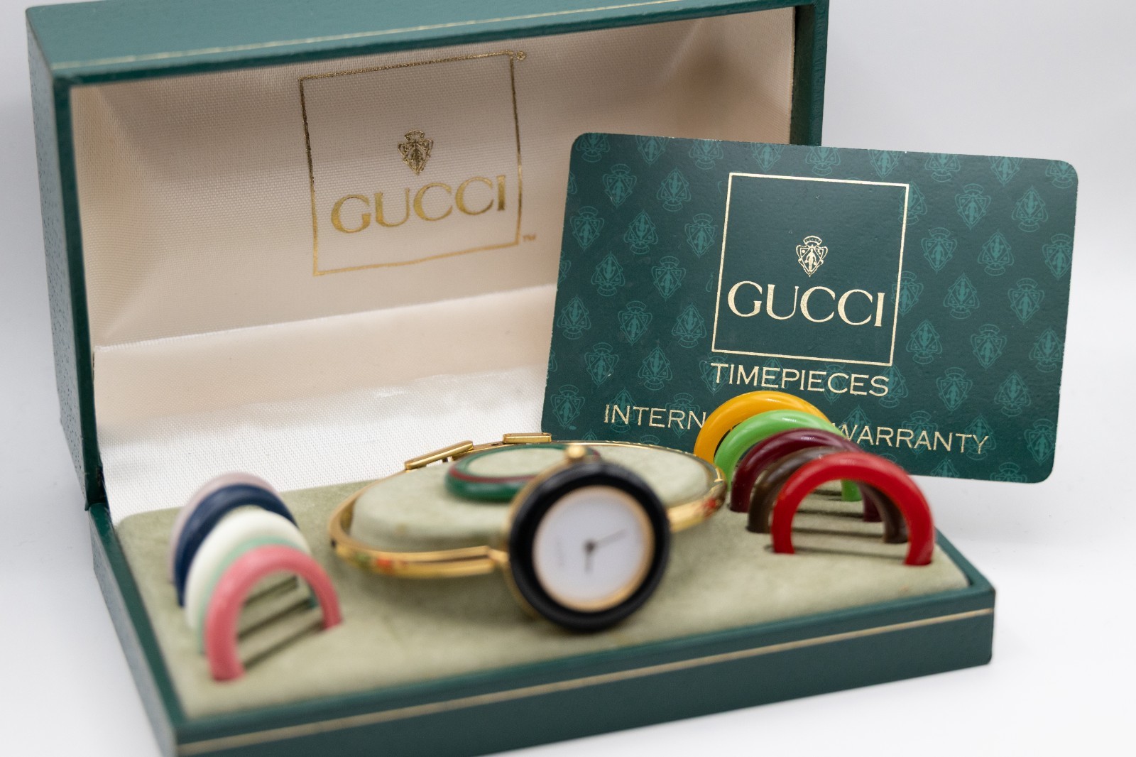 【Box&Paper】GUCCI Change Bezel 11/12.2 1100L Gold Vintage Quartz Woman’s Watch