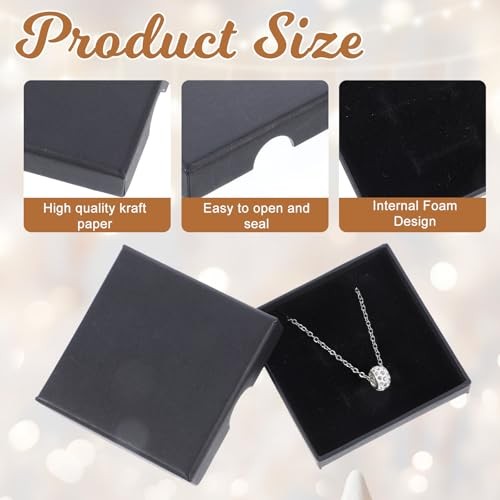 Thinp 2 Pack Foam Fill Cardboard Paper Jewelry Box Small Jewelry Gift Box