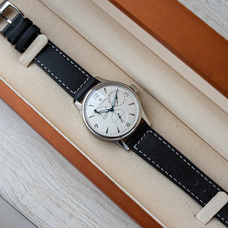 Classic Polit Leather Seagull Movement 1963 Sapphire Auto Mechanical Star Watch