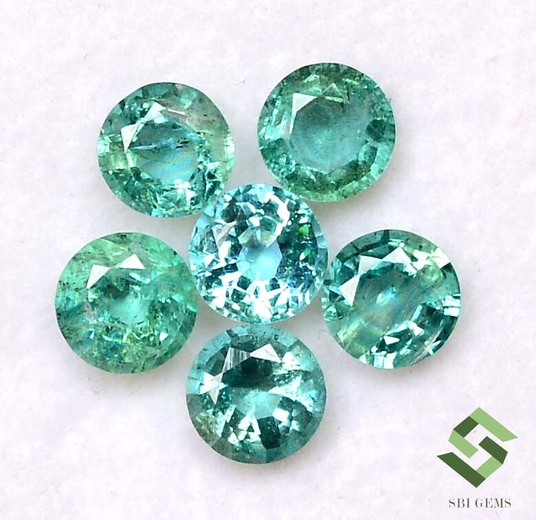 2.88 CTS Natural Emerald Round Cut 5 mm Lot 06 Pcs Lustrous Loose Gemstones
