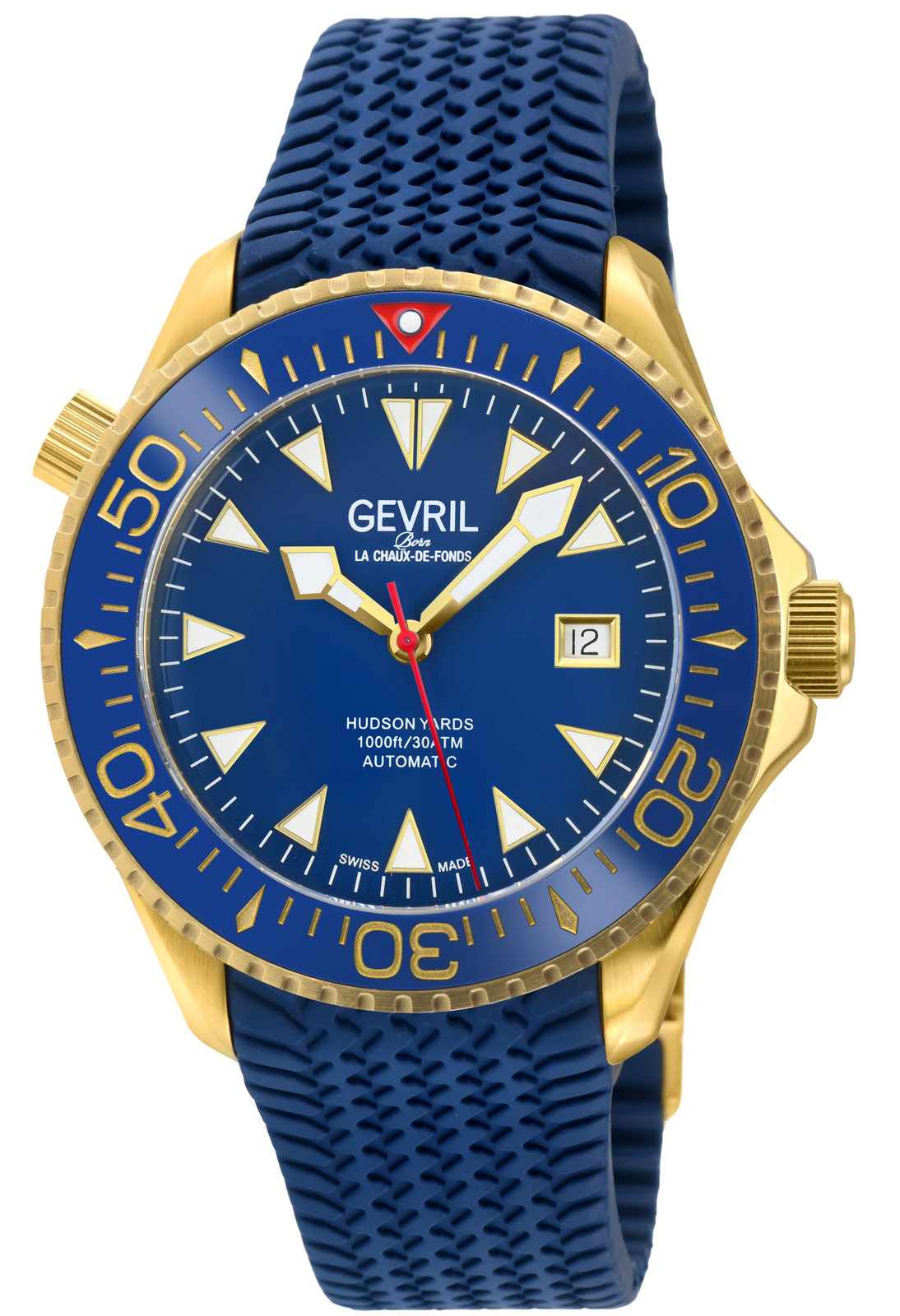 Gevril Hudson Yards – Rubber Stainless Steel 43mm Swiss Automatic Wristwatch 48