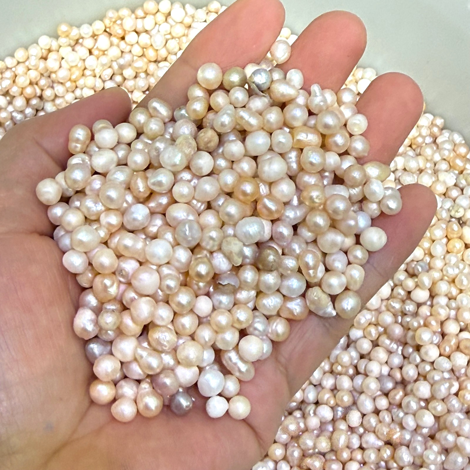 50g 200PCS 2-3mm Mini Cultured Pearl Loose Beads Baroque White Freshwater DIY