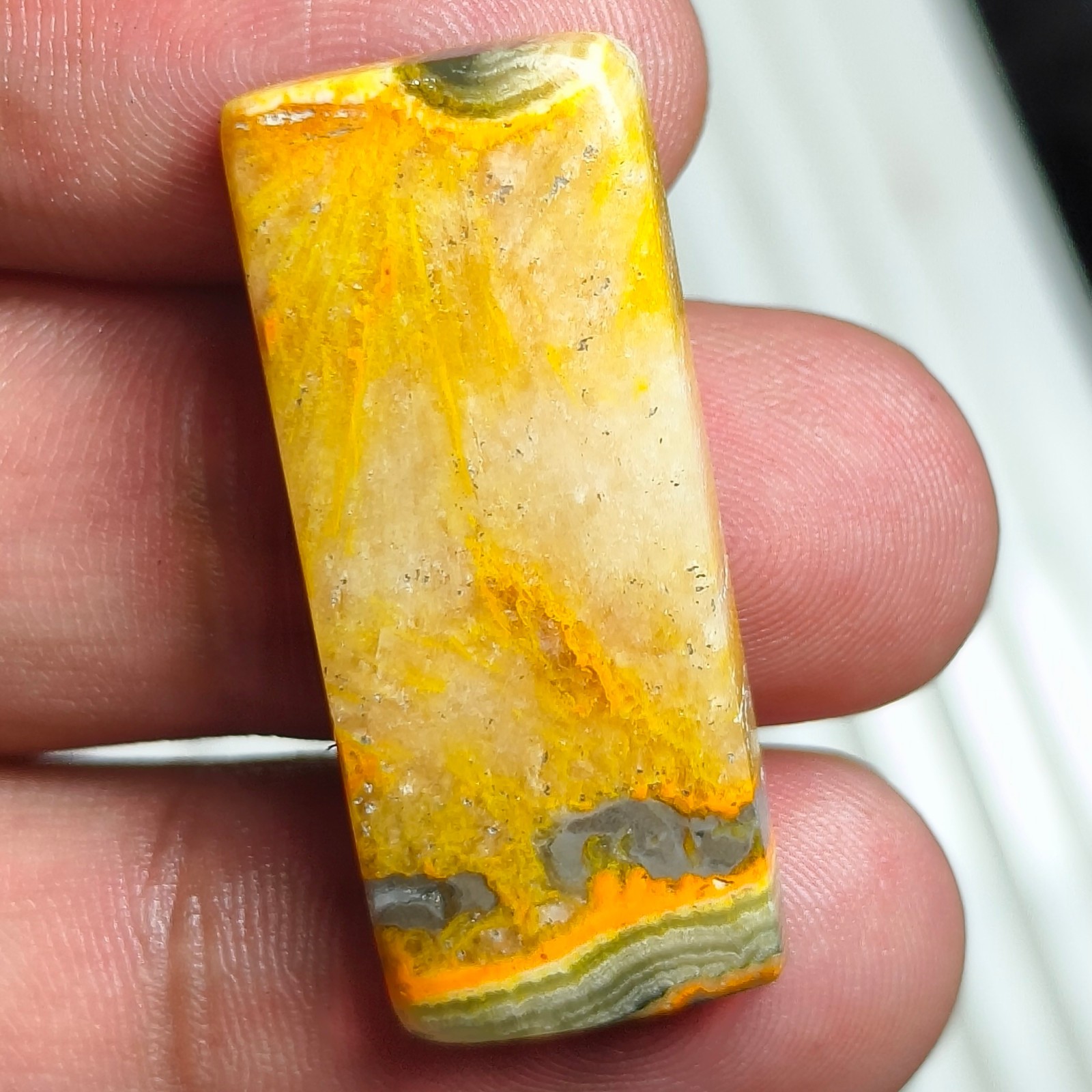 Natural Polished Bumble Bee Jasper Cabochon, Loose Gemstone For Wire Wrapped