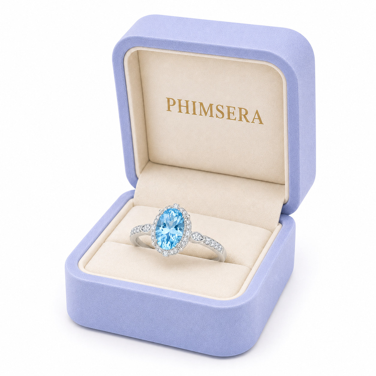 6 CT Oval Cut Sky Blue Topaz Gemstone Ring, Natural Blue Gemstone Rings