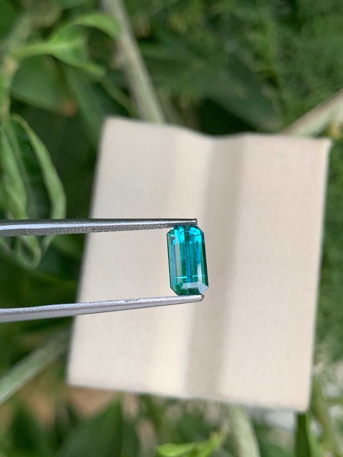 0.98 Ct Natural Lagoon Tourmaline Emerald Cut Faceted Loose Gemstone Afghanistan