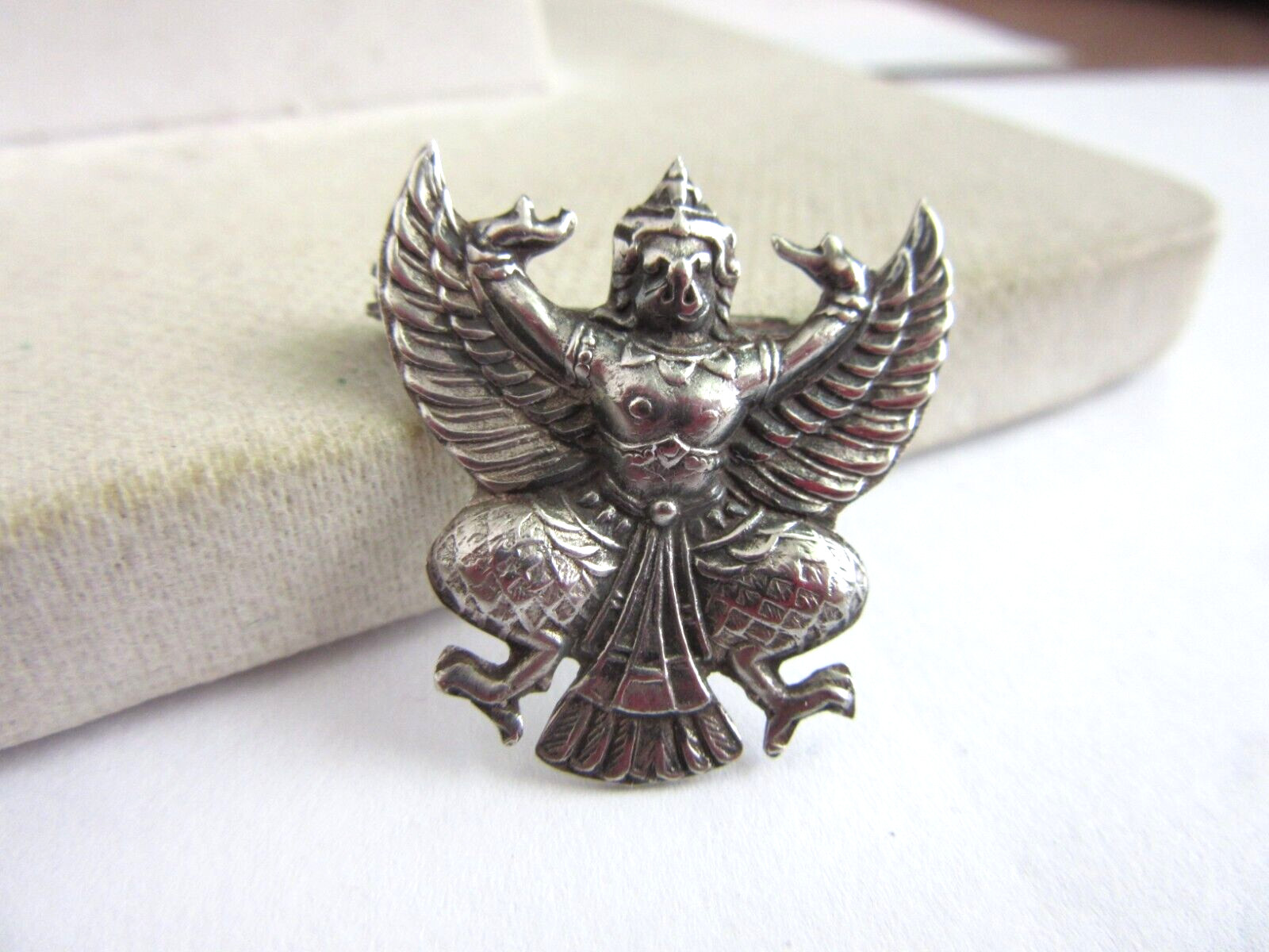Vintage 925 sterling silver Garuda Deity small pin