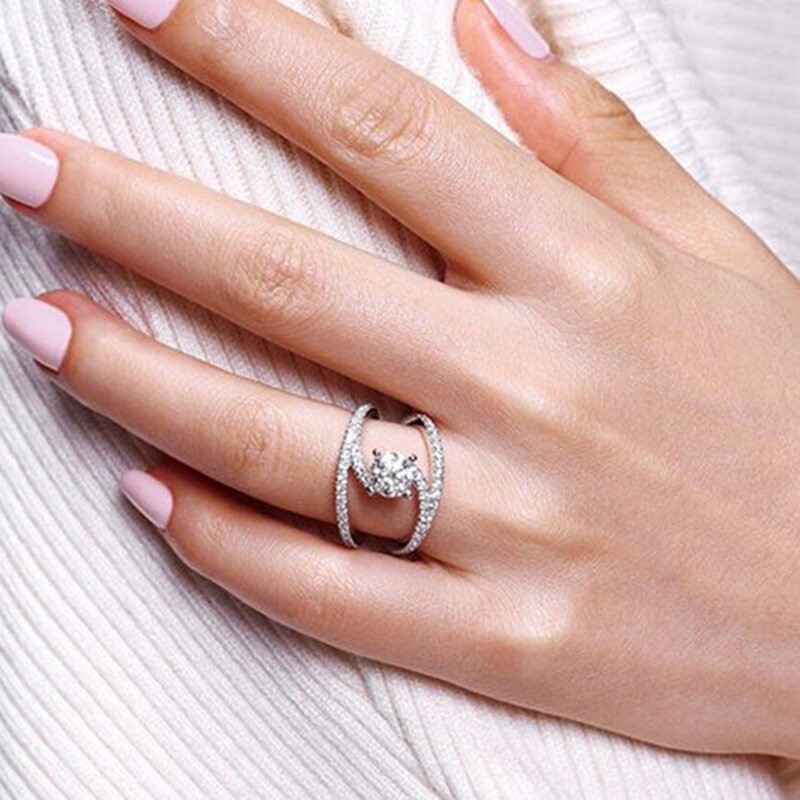 1.55 CT CZ Enhancer Pretty Ring 925 Silver Plated Ladies Valentine Gifts Ring