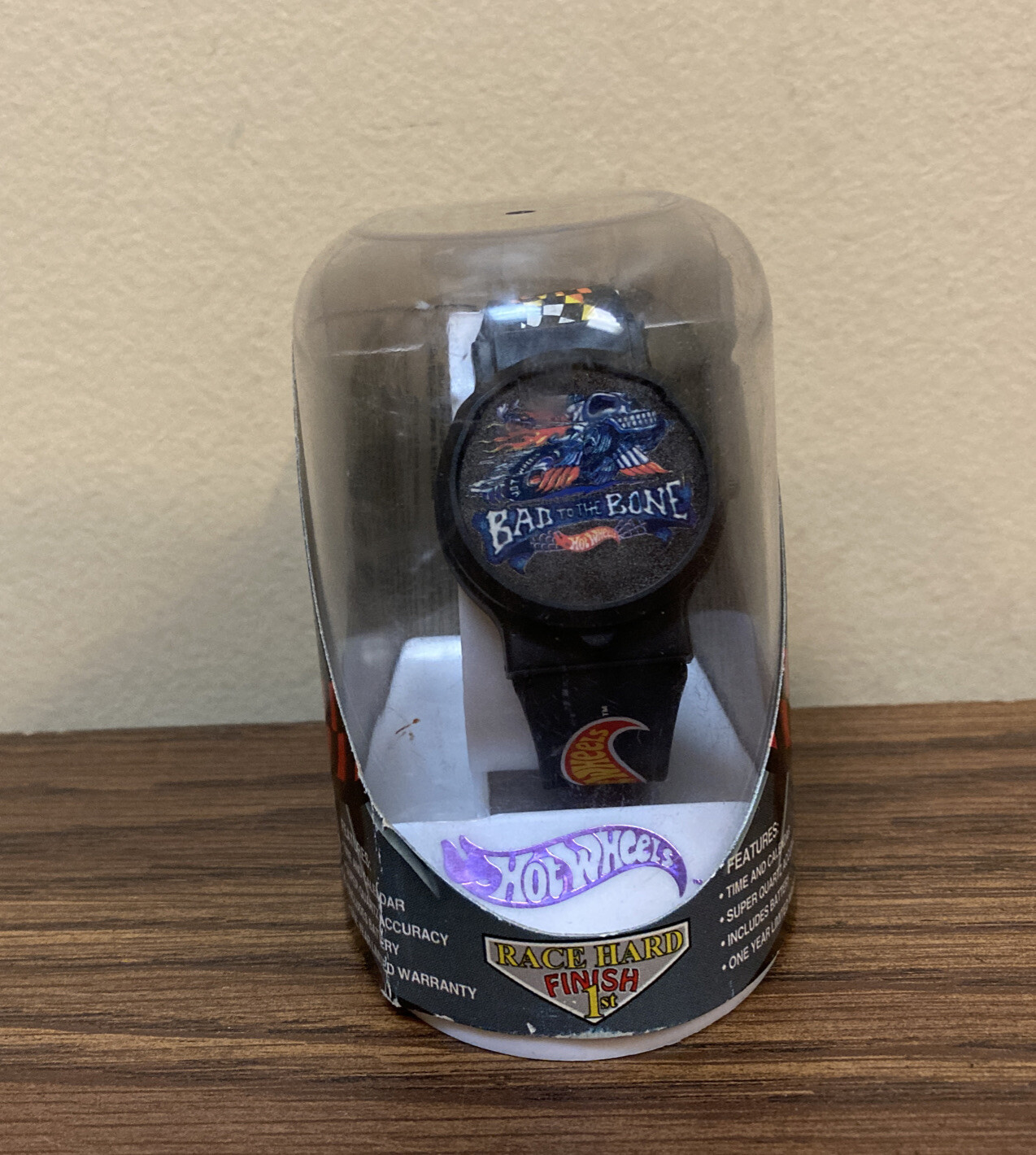Hot Wheels Digital Watch 1994 Race Hard Finish 1st Bad To The Bone