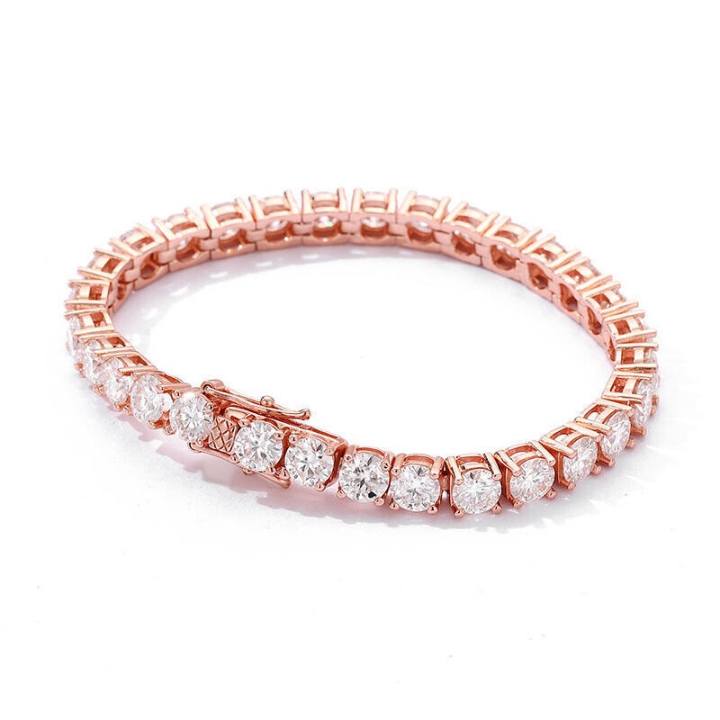 3-5MM VVS Moissanite Tennis Chain Bracelet 925 Sterling Silver Passes Tester